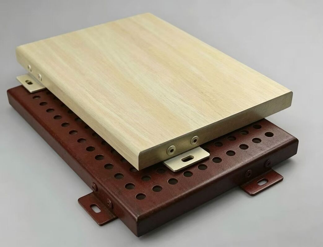 Exterior Decorative Aluminum Panel Wood Grain Aluminum Solid Panel Custom Facade Cladding