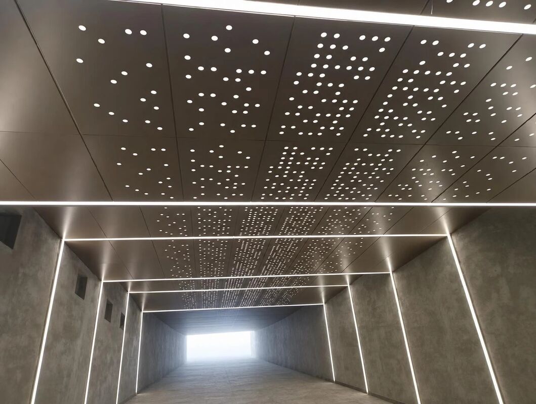 Indoor Perforated Ceiling Veneer Panels For Commercial Decoration