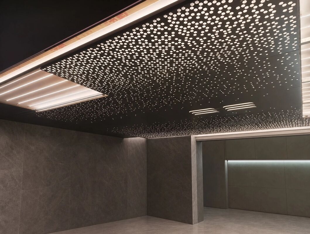Indoor Perforated Ceiling Veneer Panels For Commercial Decoration