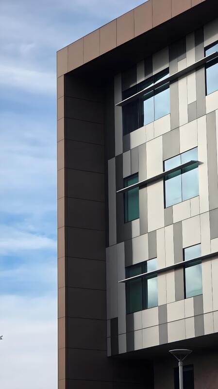 Multi Color Splicing Exterior Aluminum Panels PVDF Coating Weather Resistant