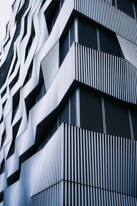 Flat Exterior Aluminum Panels Folded Corrugated Veneer For Facade Cladding