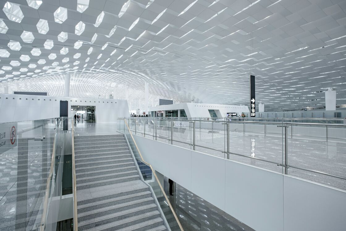 Diamond Perforated Veneer Aluminum Alloy For Airport Indoor Ceiling Project