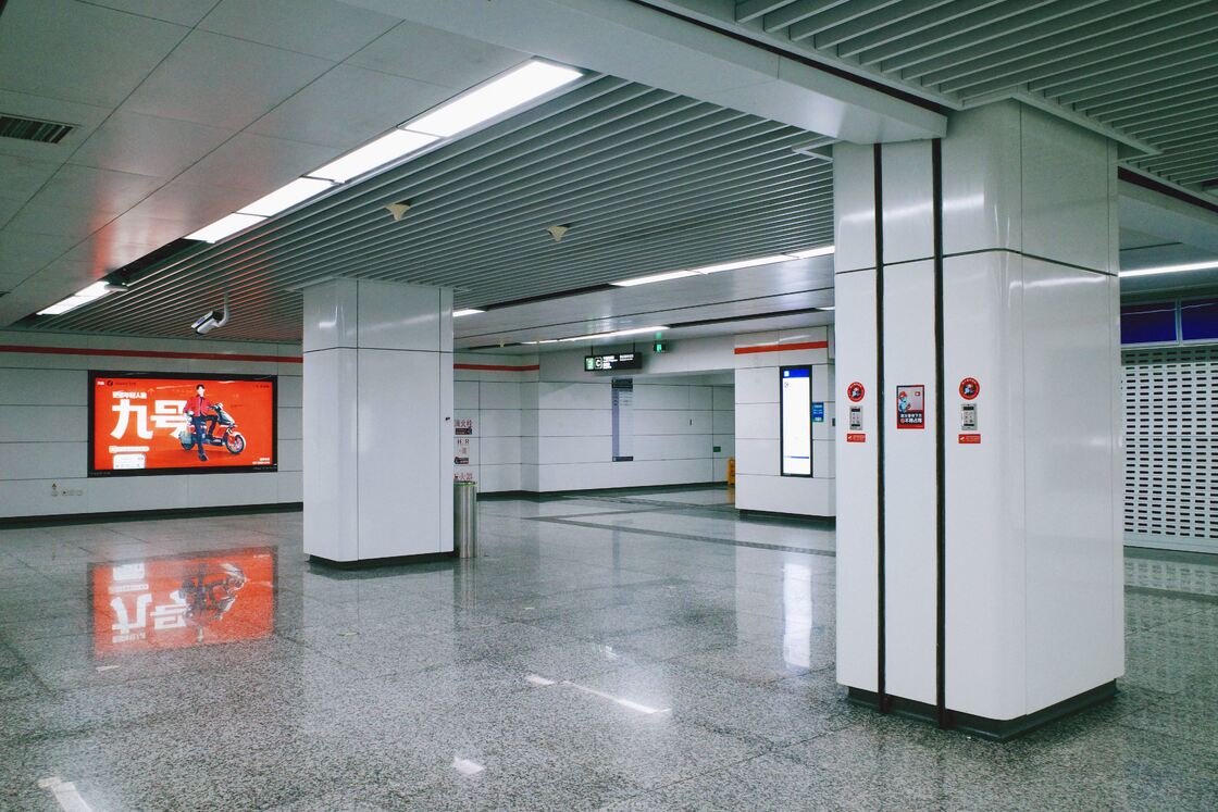 Perforated Brushed Interior Aluminum Panels Square Column Cladding For Metro Station Wall Decoration