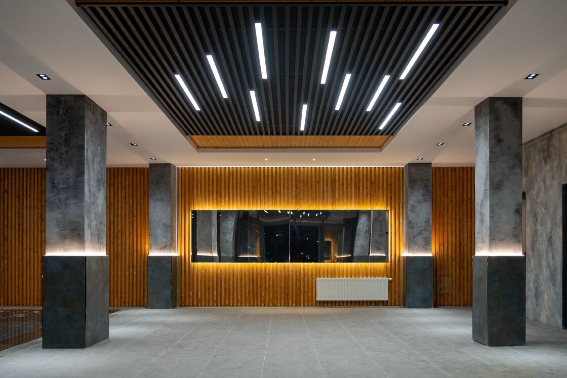 Interior Aluminum Ceiling Panels Black U Shaped Baffle Ceiling For Lobby Interior Ceiling
