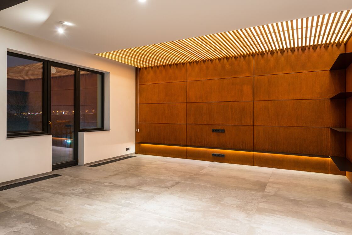 Wood Grain Interior Aluminum Panels Cladding For Indoor TV Background Wall