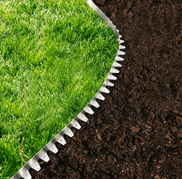 Rustproof Curvable Aluminum Garden Edging For Mulch Gravel / Grass Barrier