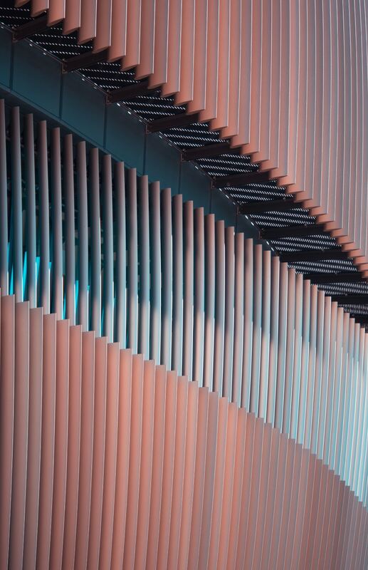 Vertical Gradient Color Aluminum Louvre Panels For Facade Decoration