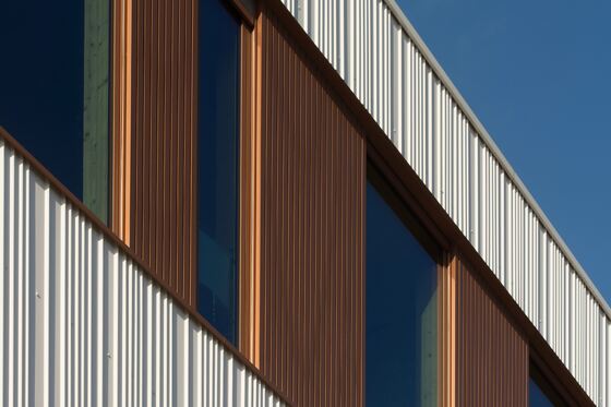 Wood Grain Vertical Ribbed Aluminum Veneer Panel For Facade Cladding